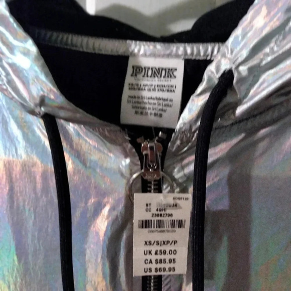 VS PINK iridescent anorak jacket XS/S NWT - Picture 4 of 5